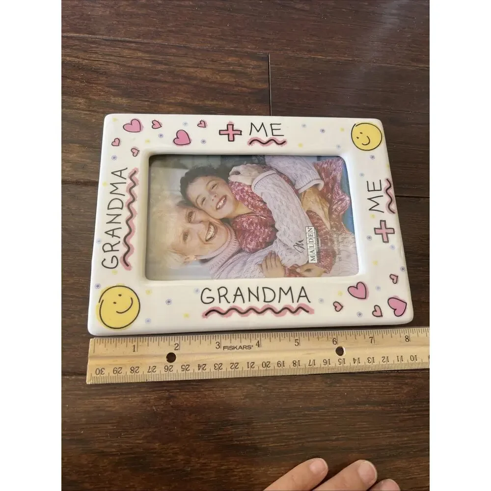 Malden 4x6 Grandma + Me Ceramic Colorful Frame 80’s NEW Vertical Or Horizontal